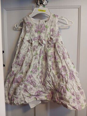 Savannah Girls 5T Summer White and Purple Dress